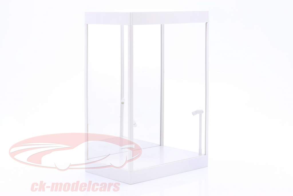 Одиночная витрина с 2 подвижный Светодиодные лампы и Зеркало для персонажи 1:6 белый Triple9
