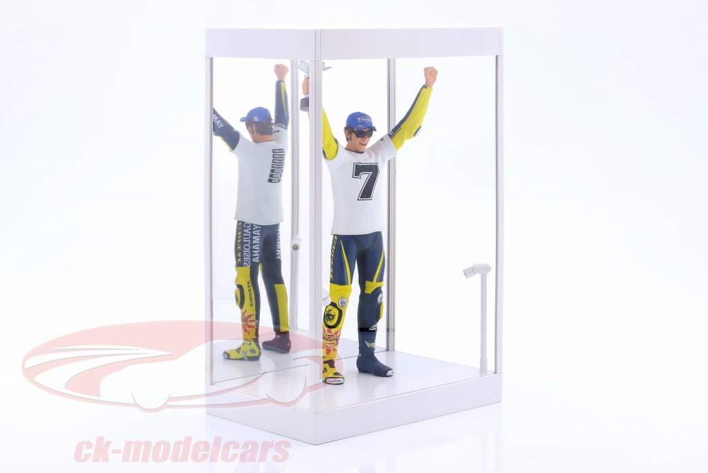 Single display case with 2 movable Led Lamps and Mirror for figures 1:6 white Triple9