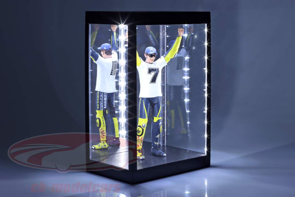 Einzelvitrine mit LED-Beleuchtung und Spiegel für Figuren Maßstab 1:6 schwarz Triple9