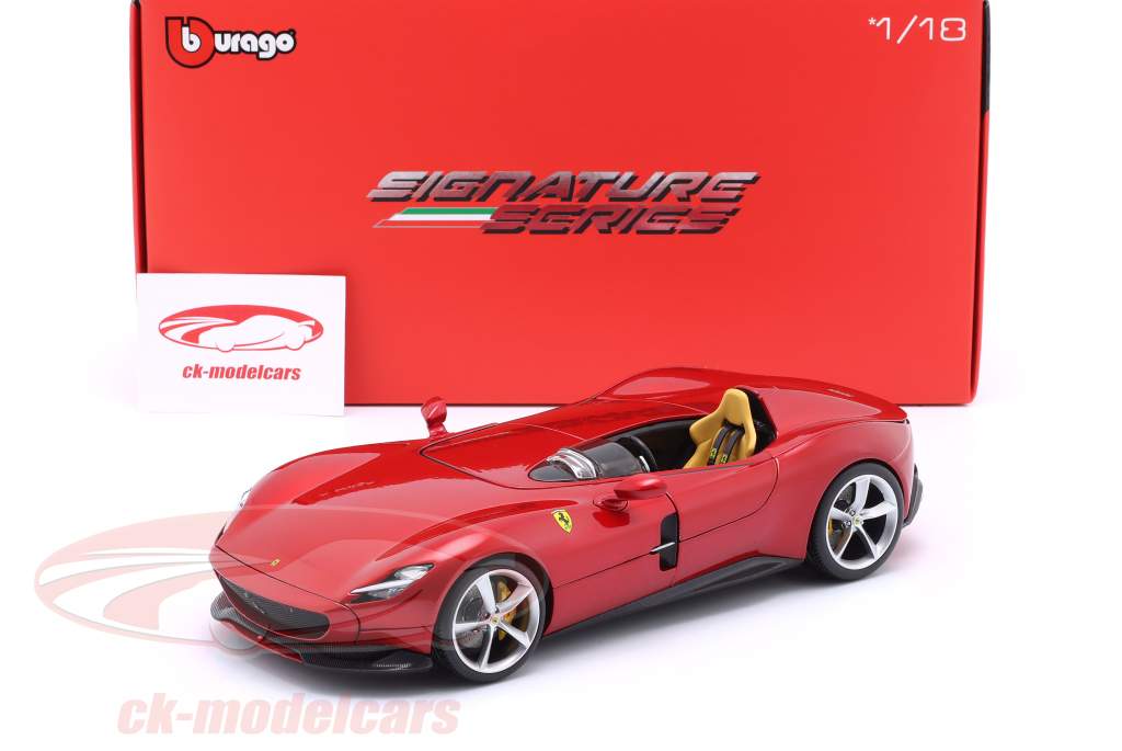Ferrari Monza SP1 year 2019 red metallic 1:18 Bburago Signature