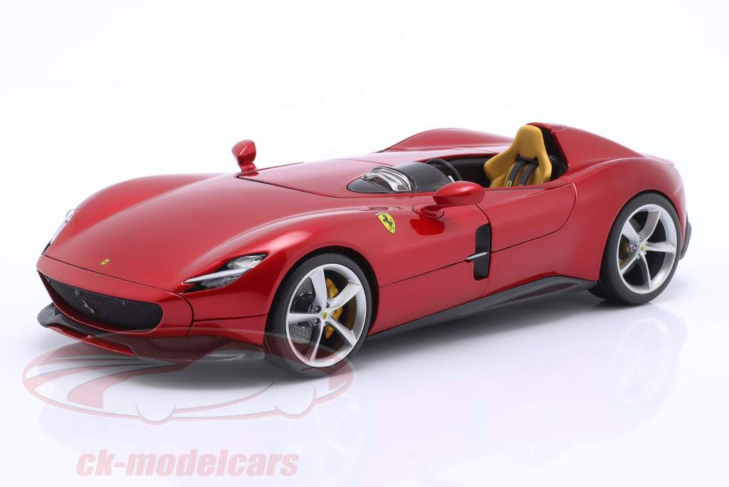 Ferrari Monza SP1 Byggeår 2019 rød metallisk 1:18 Bburago Signature