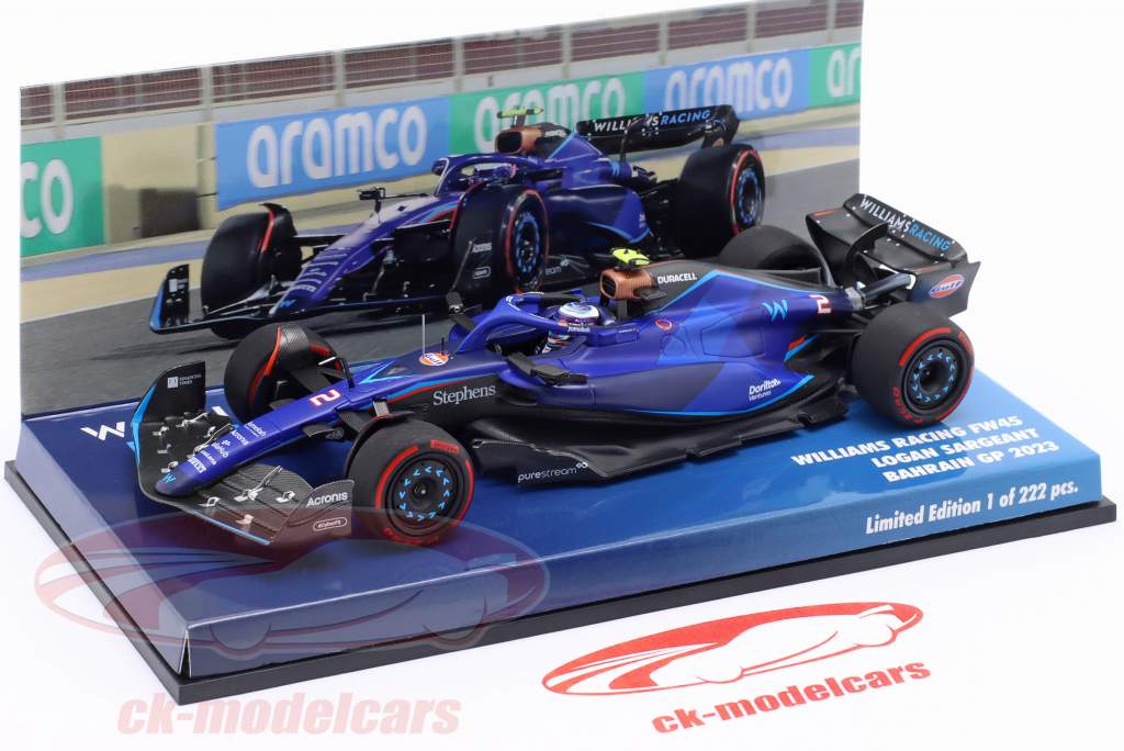 Logan Sargeant Williams FW45 #2 Bahréin GP fórmula 1 2023 1:43 Minichamps