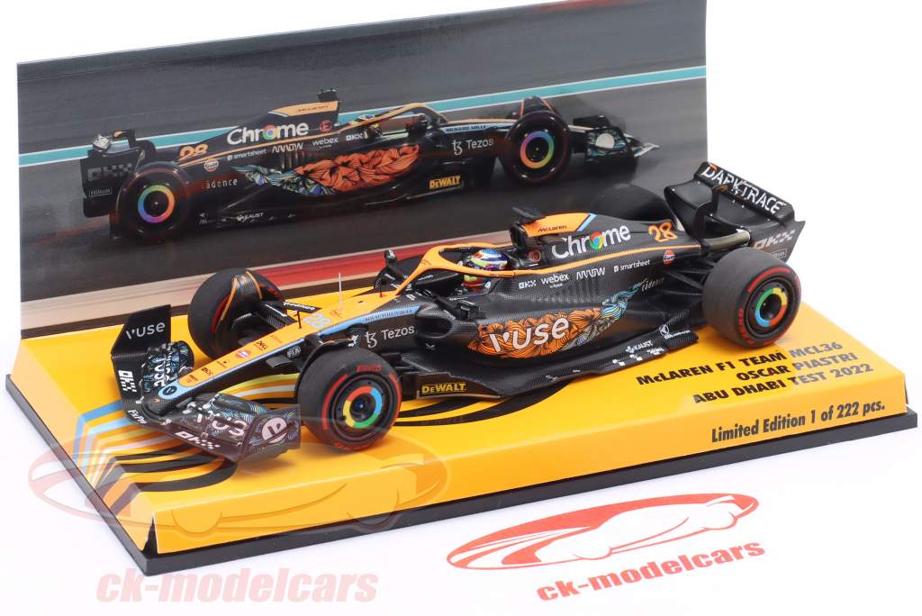 Oscar Piastri McLaren MCL36 #28 Abu Dhabi Test formula 1 2022 1:43 Minichamps