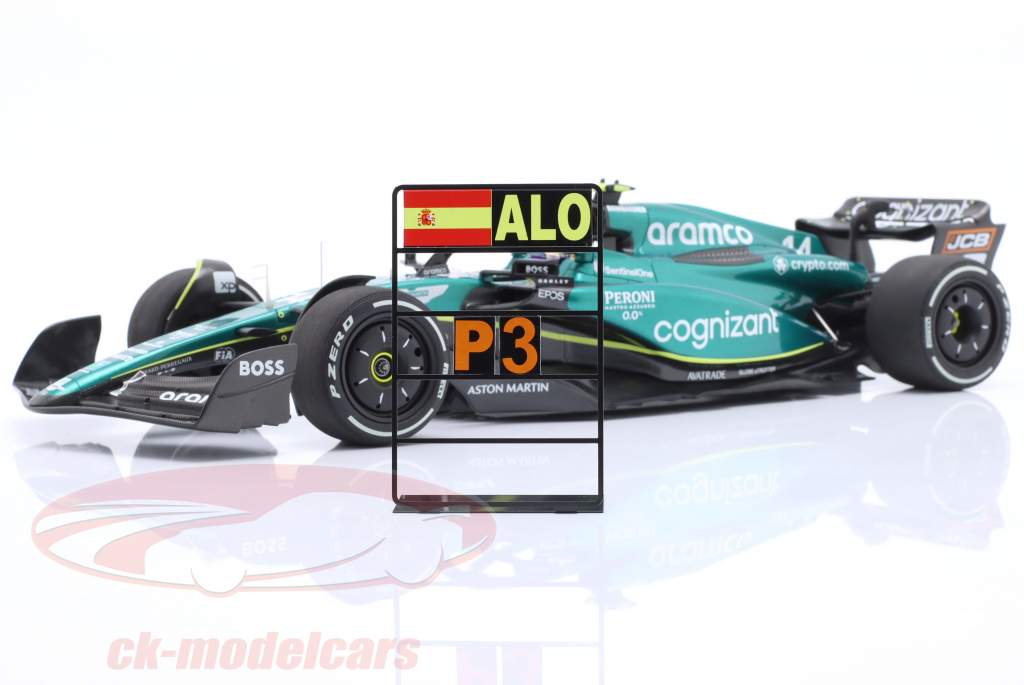 F. Alonso Aston Martin AMR23 #14 3er Bahréin GP fórmula 1 2023 1:18 Minichamps