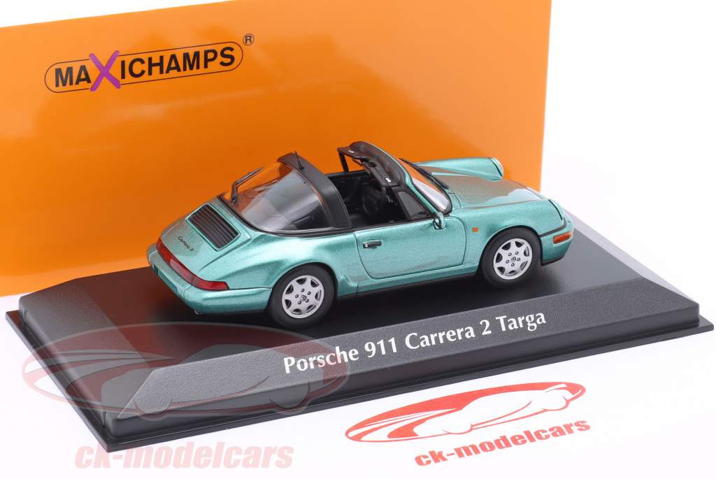 Porsche 911 (964) Carrera 2 Targa Année de construction 1991 vert métallique 1:43 Minichamps