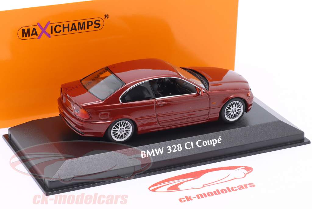 BMW 3 series 328 Ci Coupe (E46) year 1999 red metallic 1:43 Minichamps