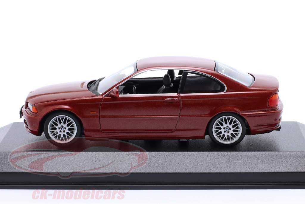 BMW 3 series 328 Ci coupé (E46) Byggeår 1999 rød metallisk 1:43 Minichamps