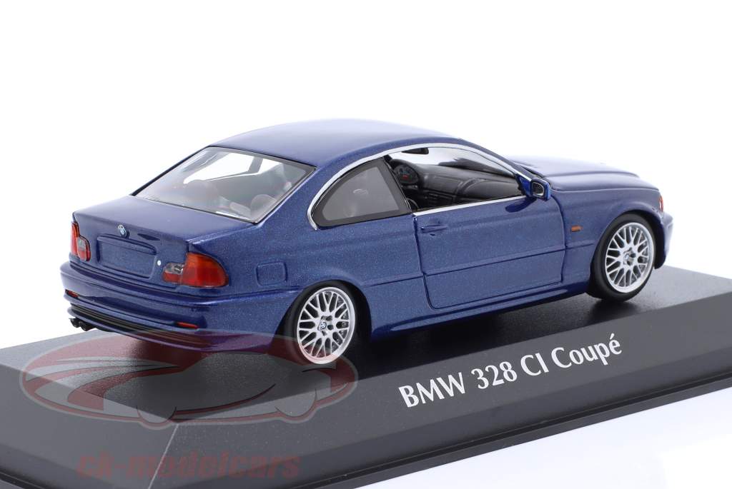BMW 3 Series 328 Ci coupé (E46) Anno di costruzione 1999 blu metallico 1:43 Minichamps