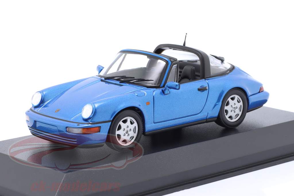 Porsche 911 (964) Carrera 2 Targa Año de construcción 1991 azul metálico 1:43 Minichamps