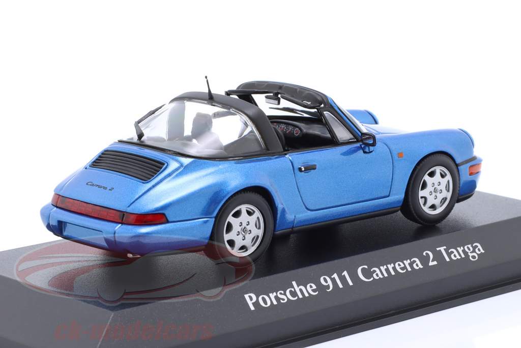 Porsche 911 (964) Carrera 2 Targa 建设年份 1991 蓝色的 金属的 1:43 Minichamps
