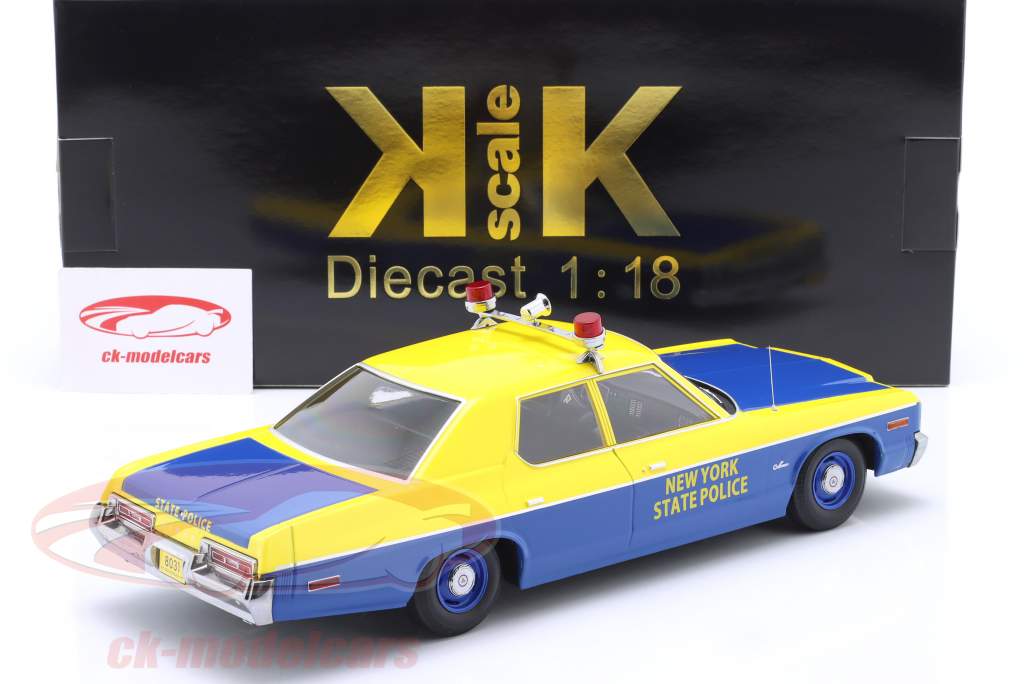 Dodge Monaco New York State Police 建設年 1974 青 / 黄色 1:18 KK-Scale