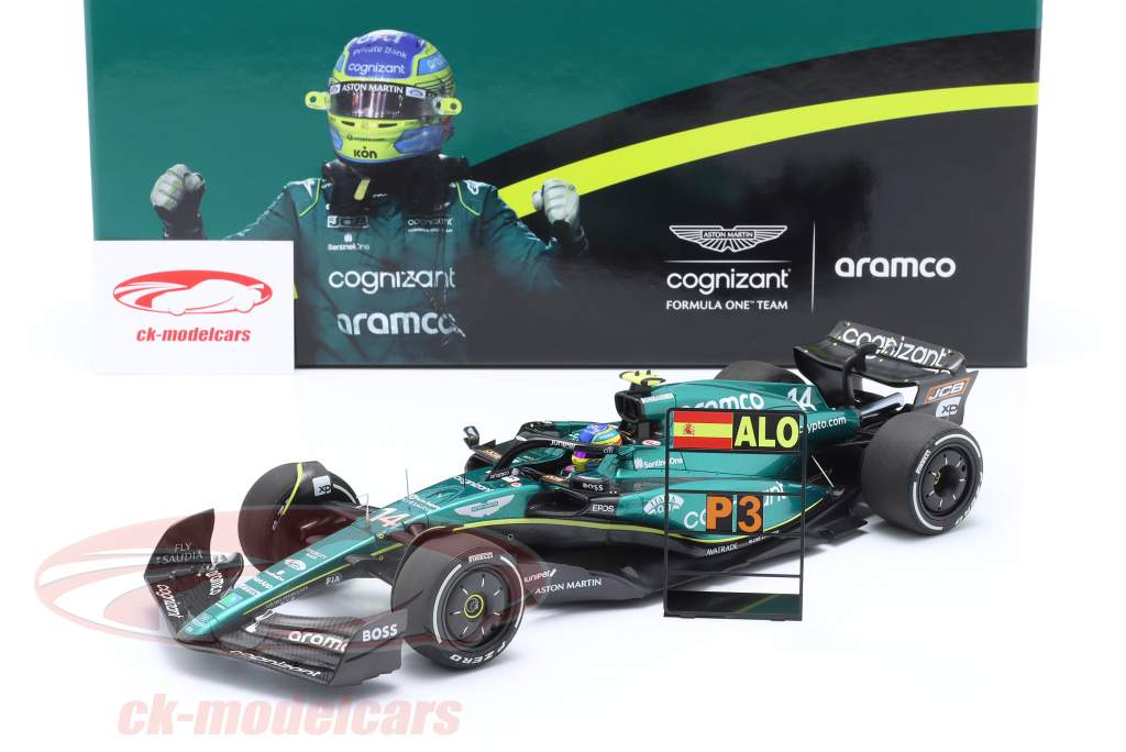 F. Alonso Aston Martin AMR23 #14 100. F1 Karriere Podium Formel 1 2023 1:18 Minichamps