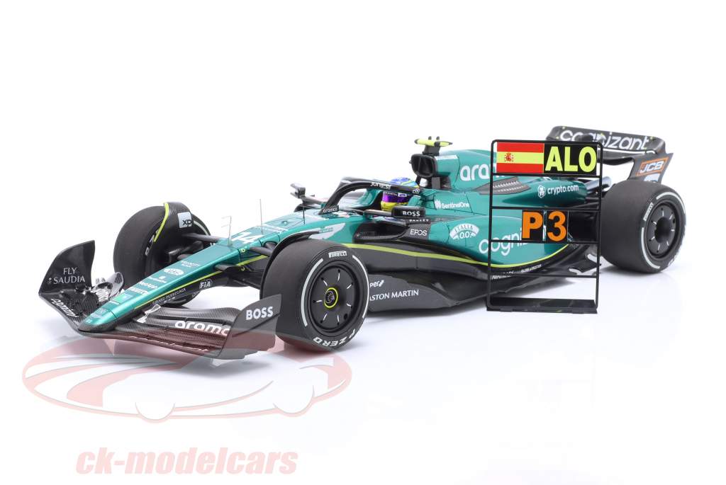F. Alonso Aston Martin AMR23 #14 100th F1 Career Podium Formula 1 2023 1:18 Minichamps