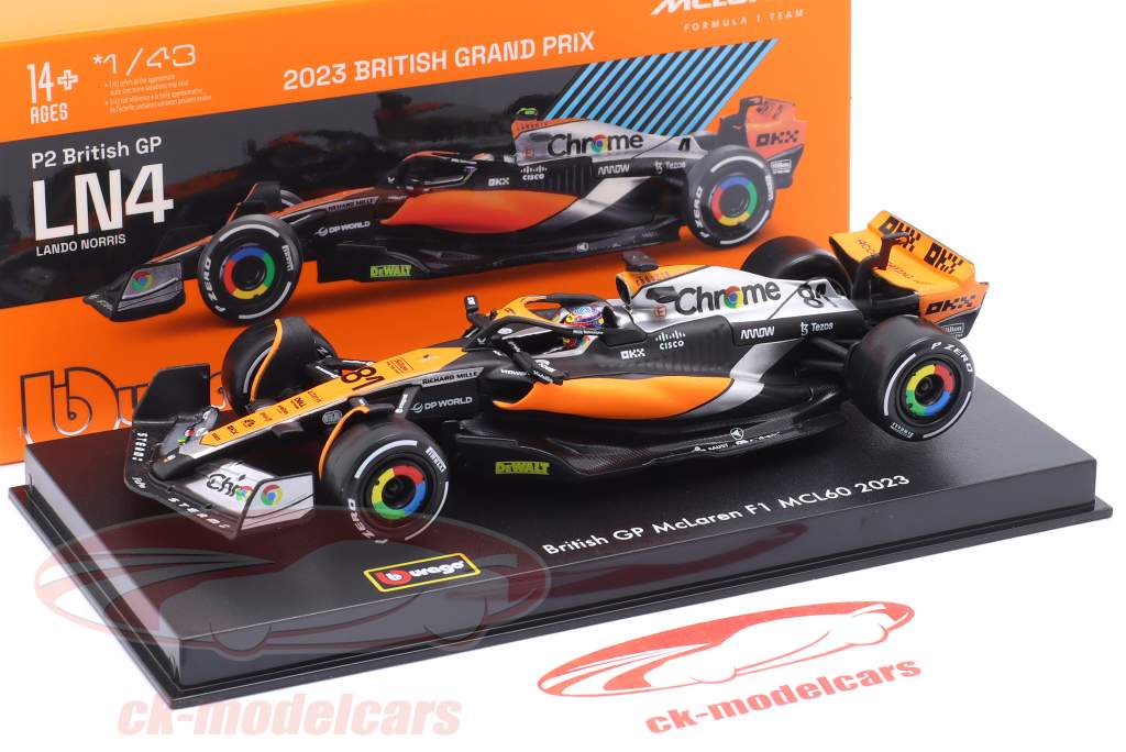 Oscar Piastri McLaren MCL60 #81 británico GP fórmula 1 2023 1:43 Bburago
