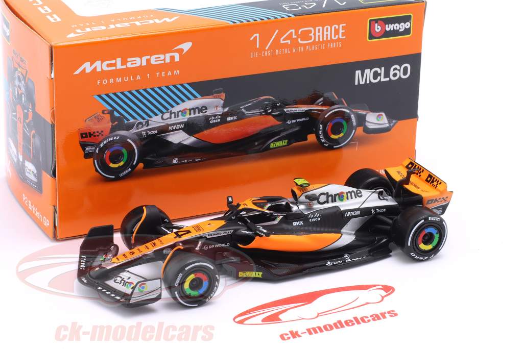 Lando Norris McLaren MCL60 #4 2do británico GP fórmula 1 2023 1:43 Bburago