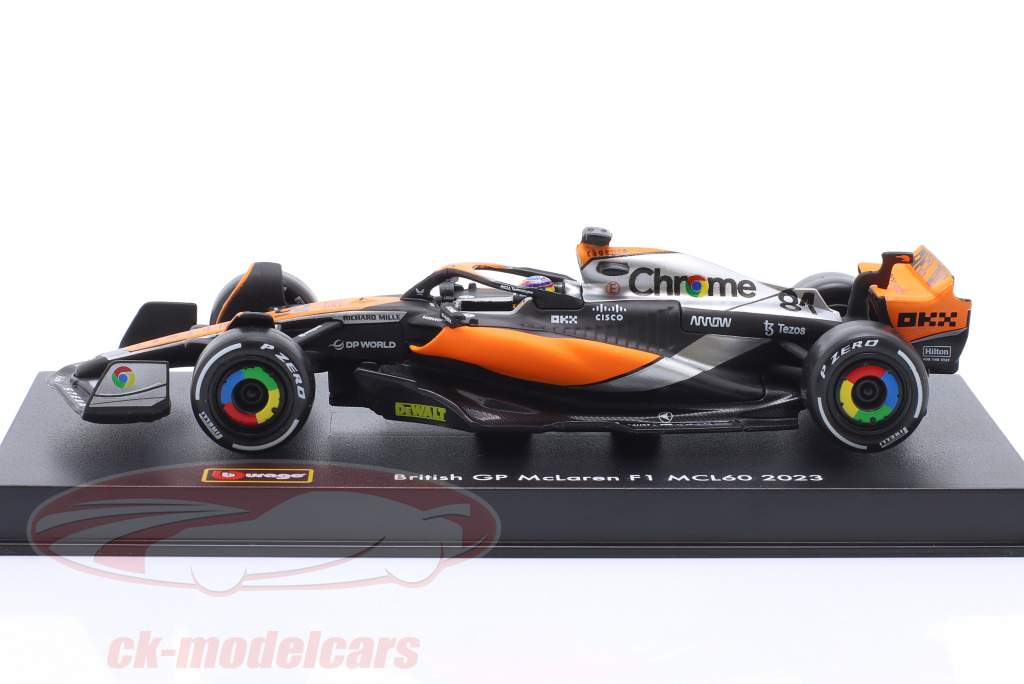 Oscar Piastri McLaren MCL60 #81 británico GP fórmula 1 2023 1:43 Bburago