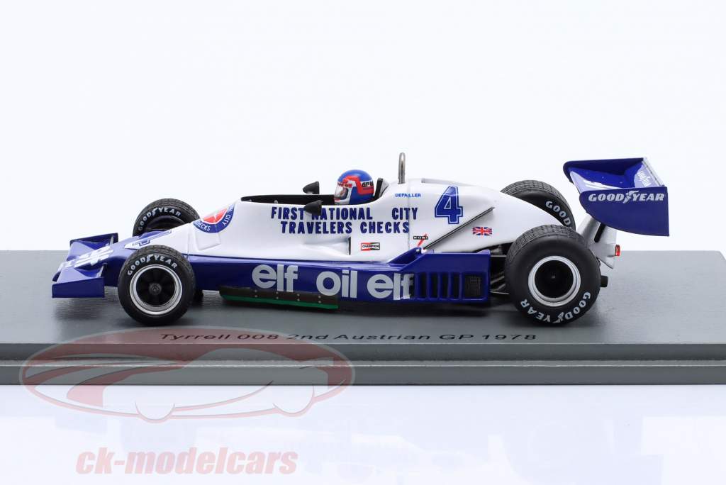 Patrick Depailler Tyrrell 008 #4 2-й австрийский GP формула 1 1978 1:43 Spark