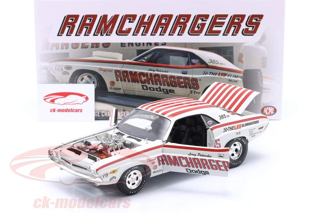 Dodge Challenger Pro Stock Ramchargers Baujahr 1971 weiß / rot 1:18 GMP