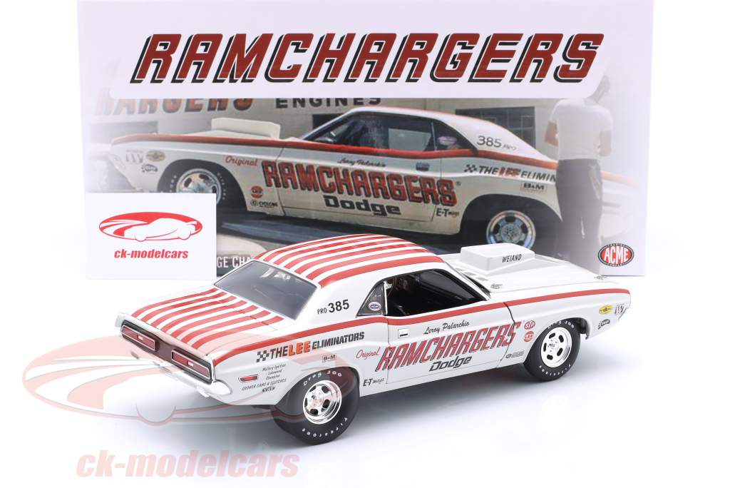Dodge Challenger Pro Stock Ramchargers Byggeår 1971 hvid / rød 1:18 GMP