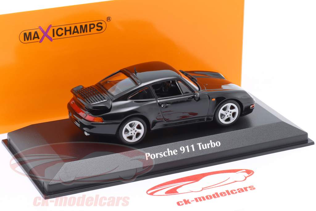 Porsche 911 Turbo S (993) Bouwjaar 1995 zwart 1:43 Minichamps