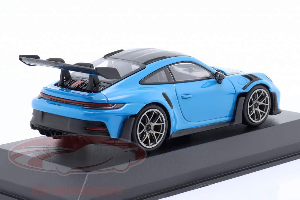 Porsche 911 (992) GT3 RS 2023 blå / mørk sølv fælge 1:43 Minichamps