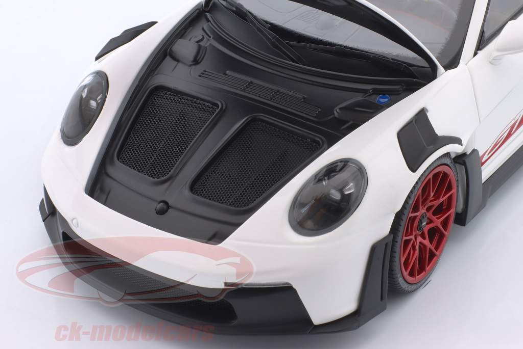Porsche 911 (992) GT3 RS Anno di costruzione 2022 bianco / Rosso cerchi 1:18 Minichamps
