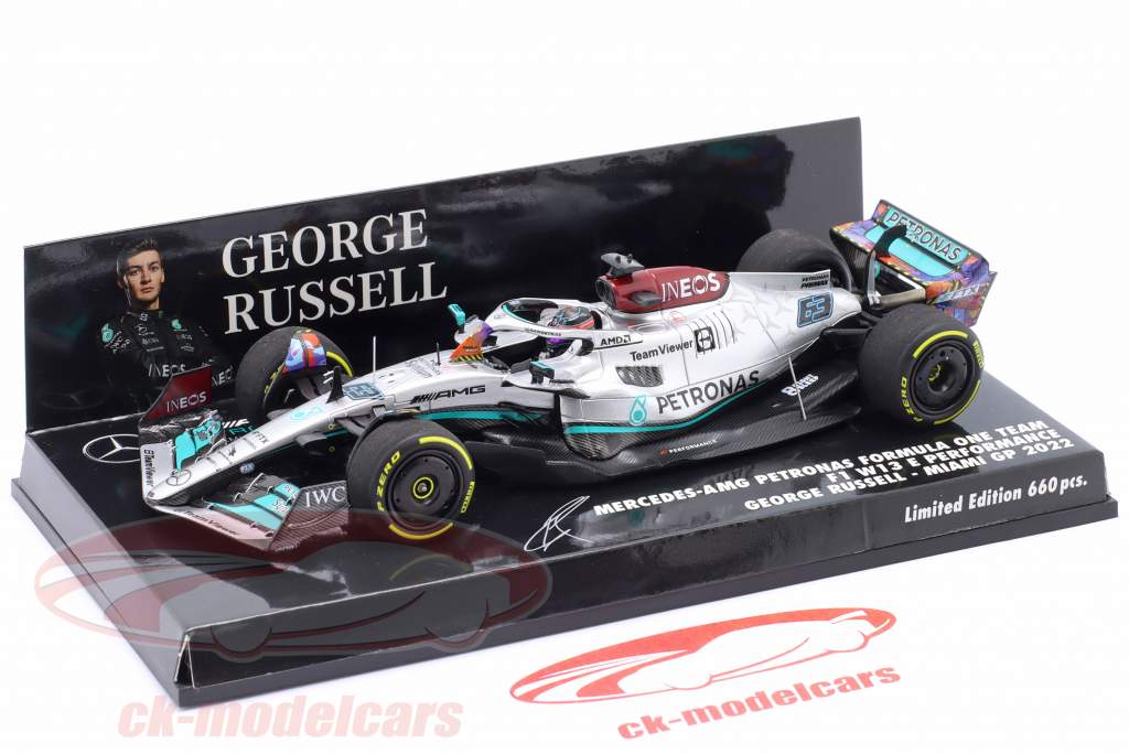 G. Russell Mercedes-AMG F1 W13 #63 5 Miami GP formel 1 2022 1:43 Minichamps