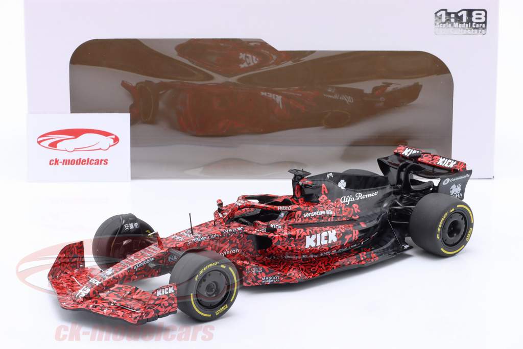 Alfa Romeo F1 Team X BOOGIE Art Car 2023 rojo / negro 1:18 Solido