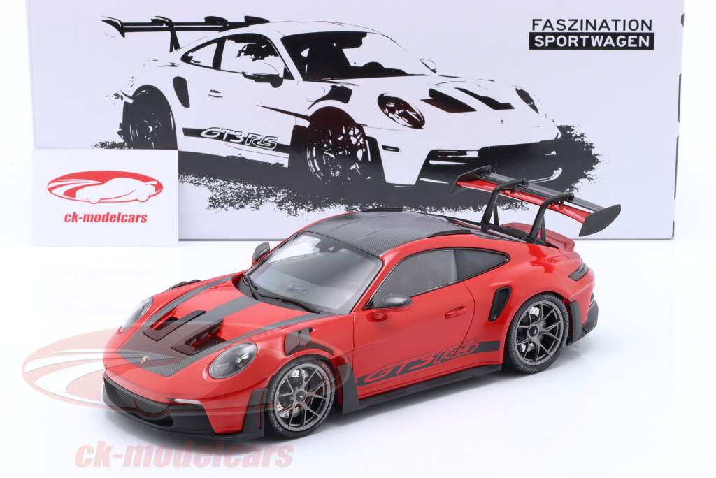 Porsche 911 (992) GT3 RS Année de construction 2023 rouge / argent jantes 1:18 Minichamps