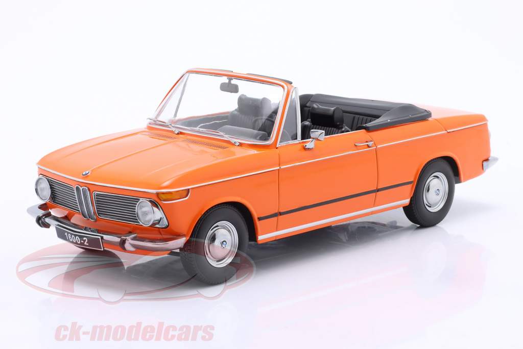 BMW 1600-2 Cabriolet Année de construction 1968 orange 1:18 KK-Scale