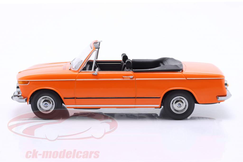 BMW 1600-2 Cabriolet Bouwjaar 1968 oranje 1:18 KK-Scale