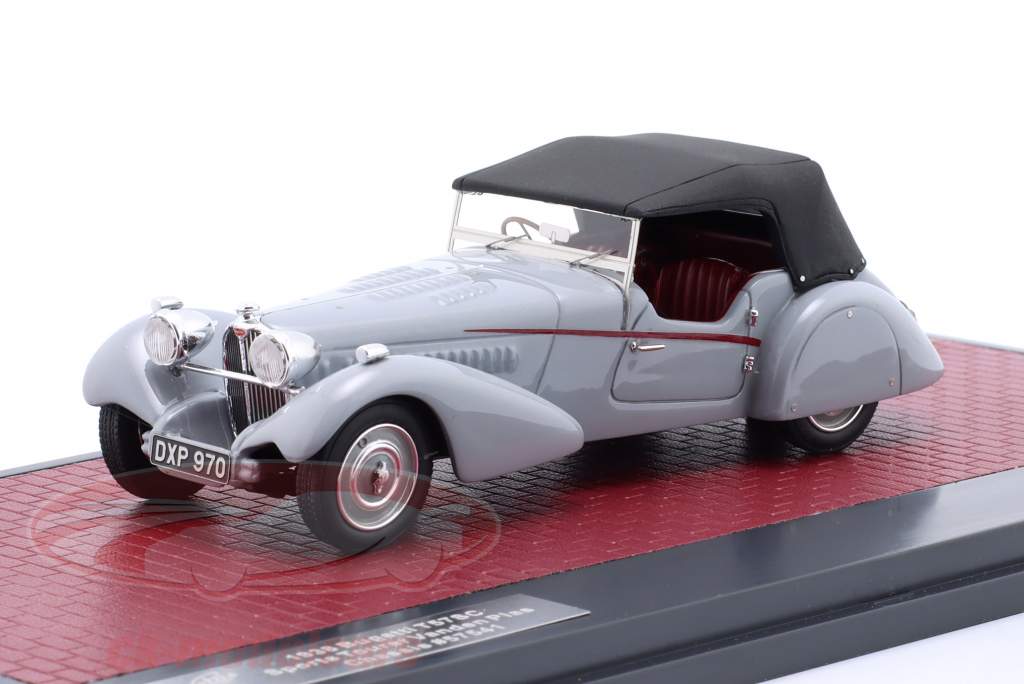 Matrix 1/43 Bugatti T57SC Roadster Vanden Plas 1938 - Modèle Résine Gris