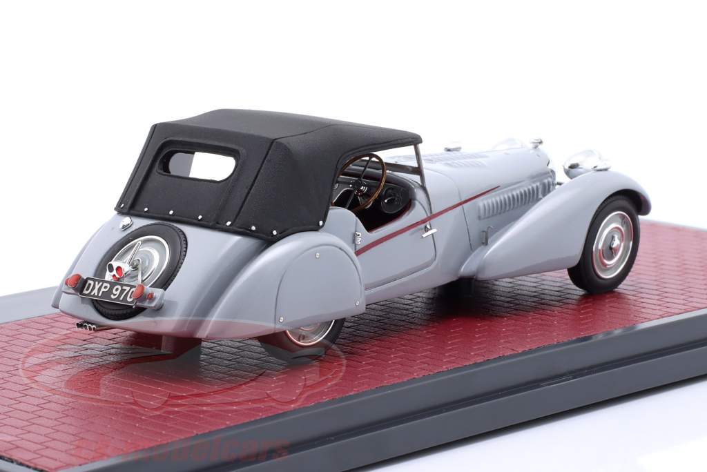 Bugatti T57SC Roadster Closed Top Vanden Plas 1938 Grigio 1:43 Matrix