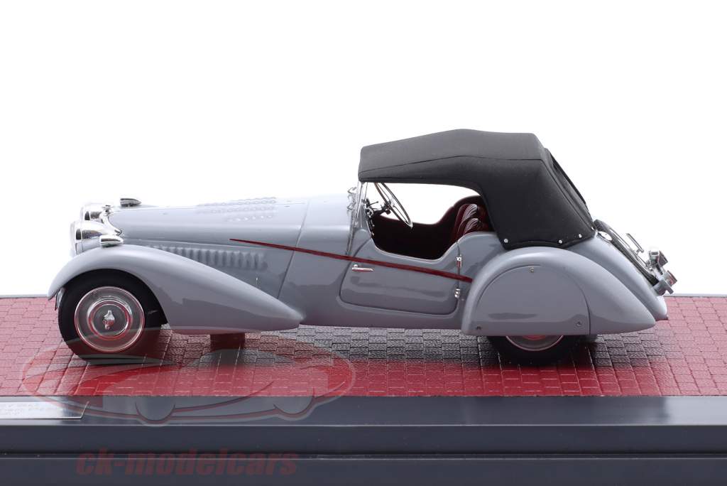 Bugatti T57SC Roadster Closed Top Vanden Plas 1938 Gris 1:43 Matrix
