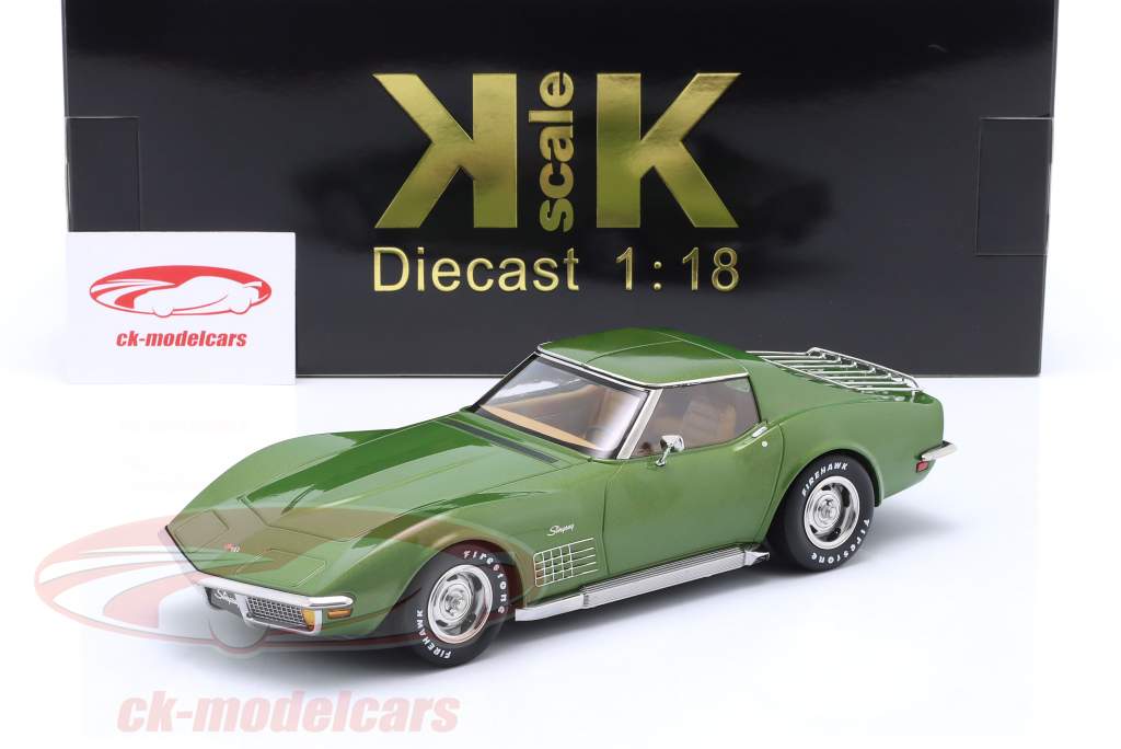 Chevrolet Corvette C3 建设年份 1972 绿色的 金属的 1:18 KK-Scale