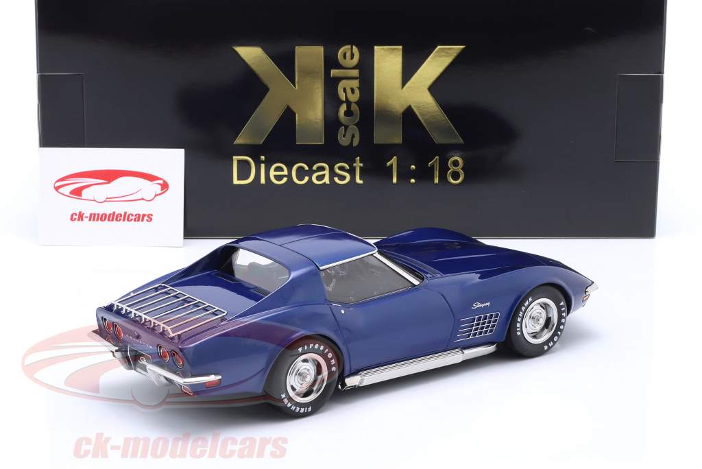Chevrolet Corvette C3 Año de construcción 1972 azul metálico 1:18 KK-Scale