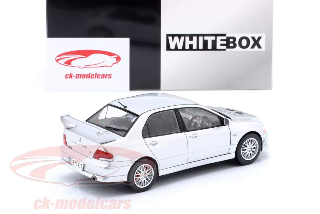Mitsubishi Lancer Evolution VII RHD 建設年 2001 銀 1:24 WhiteBox