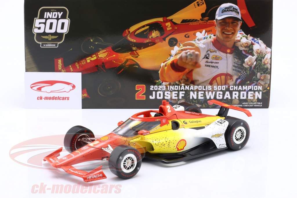 J. Newgarden Chevrolet #2 ganador Indy500 IndyCar Series 2023 Sucio versión 1:18 Greenlight