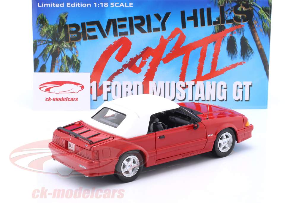 Ford Mustang GT Converteerbaar 1991 Film Beverly Hills Cop III (1994) rood 1:18 GMP