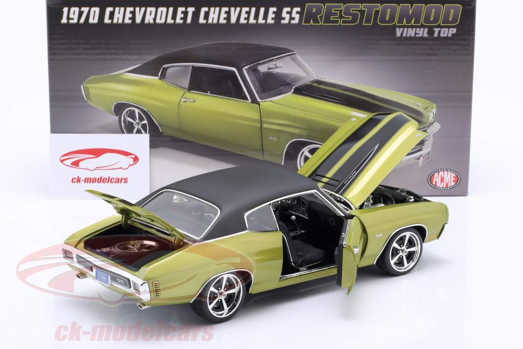 Chevrolet Chevelle SS Restomod mit Vinyldach 1970 grün / schwarz 1:18 GMP