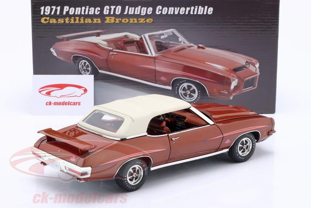 Pontiac GTO Judge Converteerbaar Bouwjaar 1971 bronzen metalen 1:18 GMP