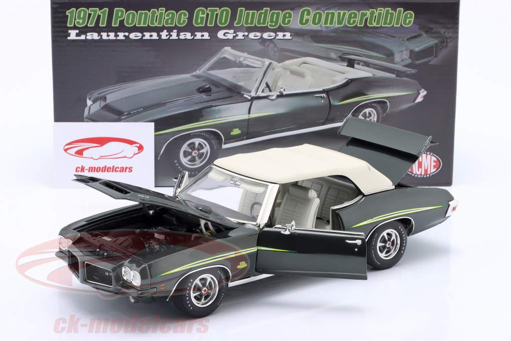 Pontiac GTO Judge Conversível Ano de construção 1970 verde escuro metálico 1:18 GMP