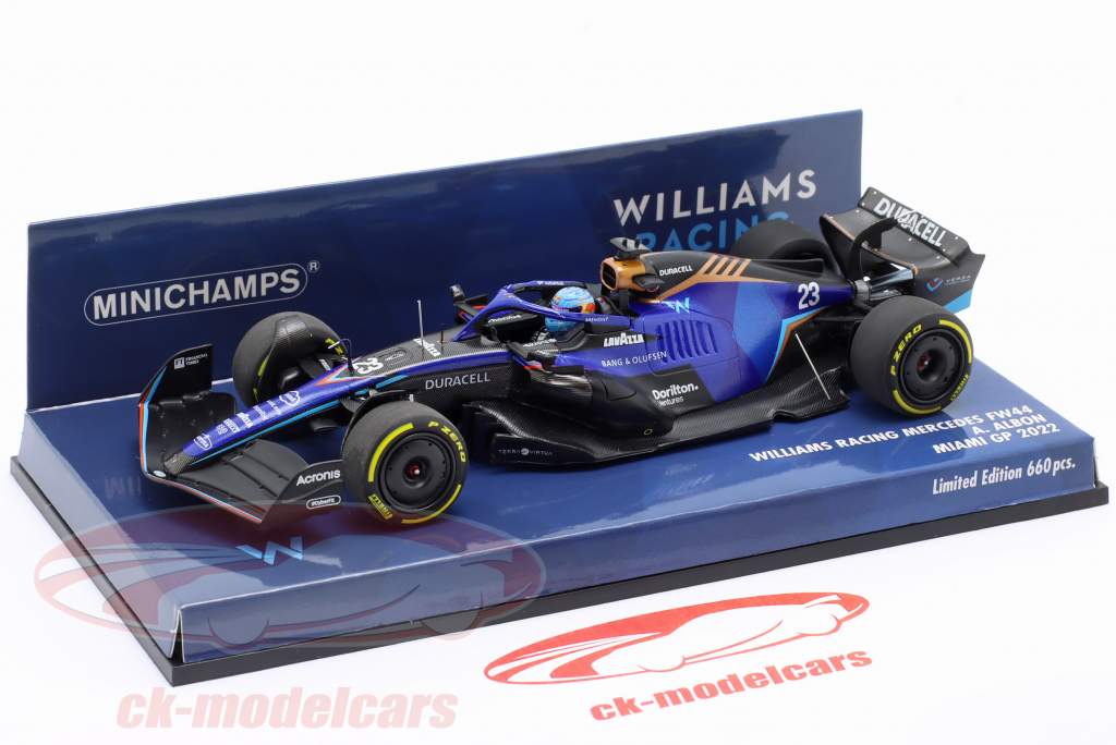 Alexander Albon Williams FW44 #23 Miami GP formula 1 2022 1:43 Minichamps