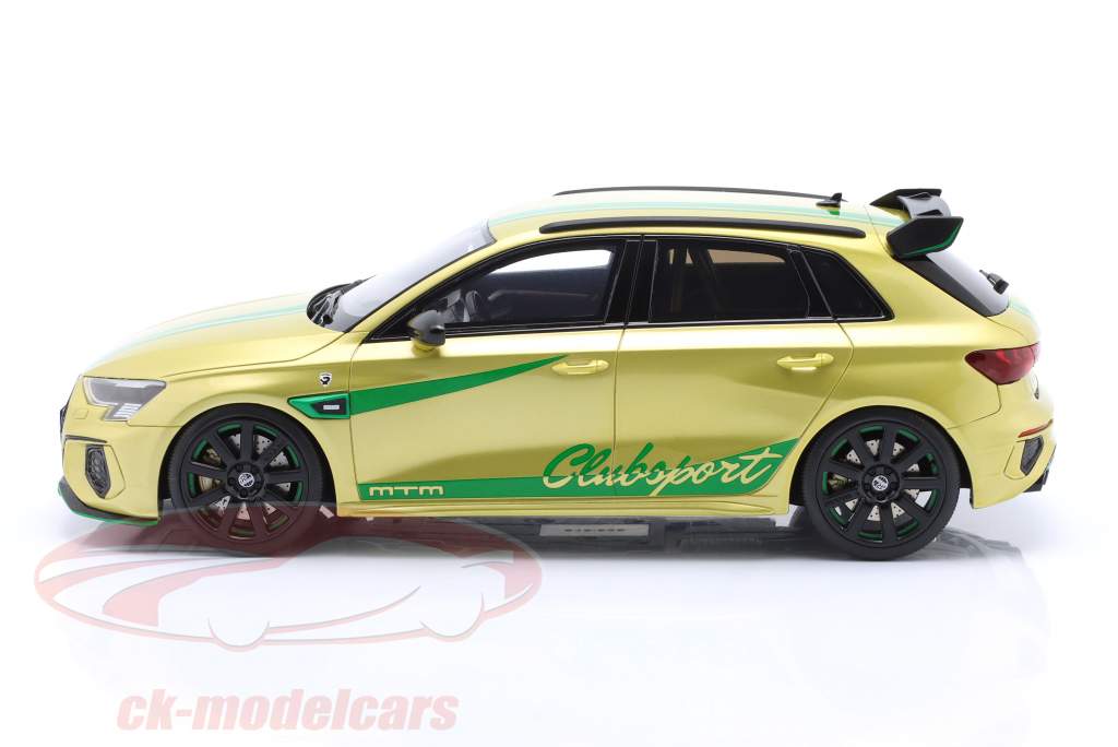 Audi S3 (Y8) MTM Bouwjaar 2022 geel 1:18 GT-Spirit