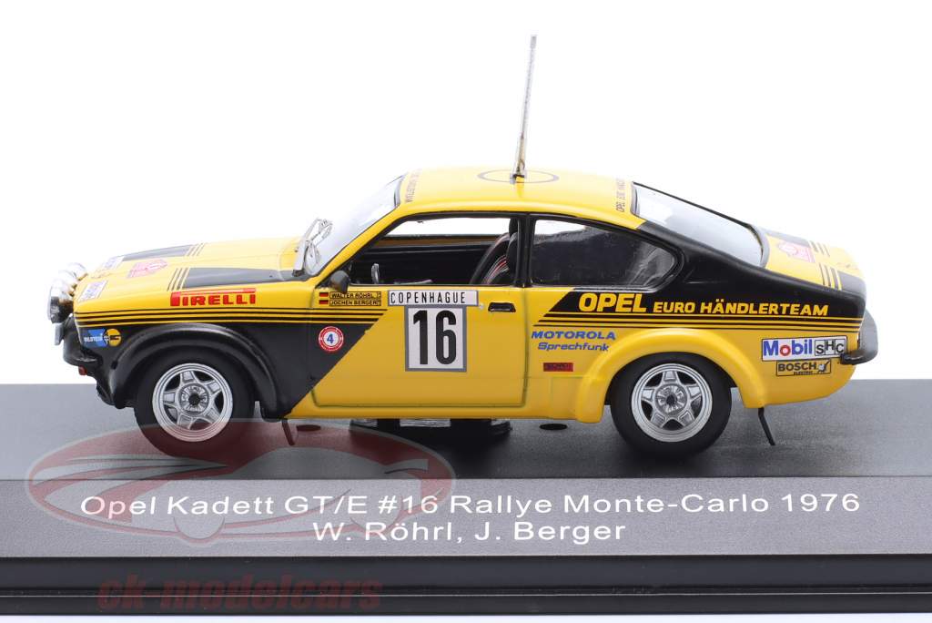 Opel Kadett GT/E #16 4º Rallye Monte Carlo 1976 Röhrl, Berger 1:43 CMR