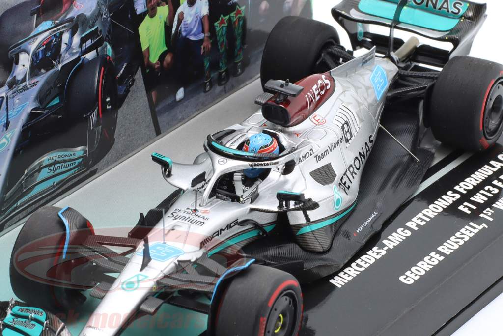 G. Russell Mercedes-AMG F1 W13 #63 1º F1 vitória Brasil GP Fórmula 1 2022 1:43 Minichamps