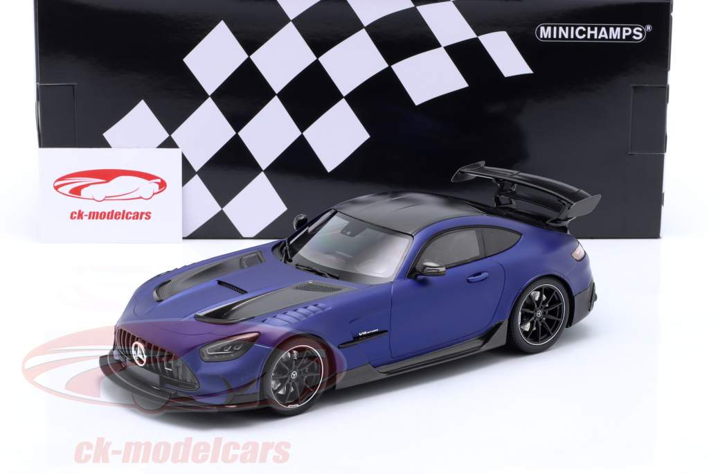 Mercedes-Benz AMG GT Black Series Bouwjaar 2020 dof blauw metalen 1:18 Minichamps
