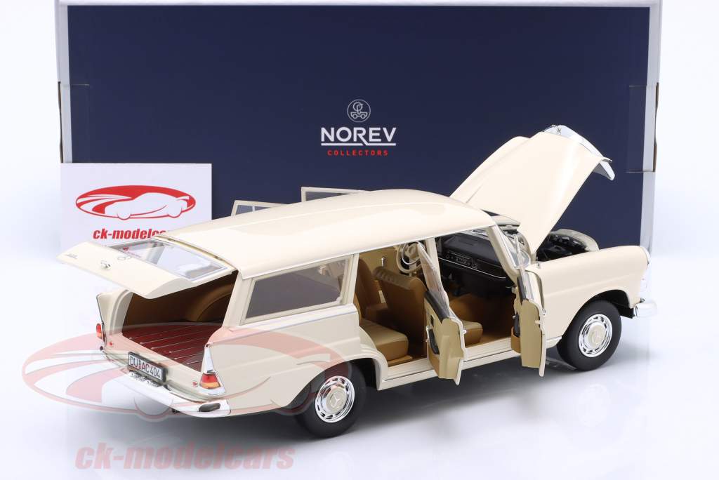 Mercedes-Benz 200 Universal Anno di costruzione 1966 bianco crema 1:18 Norev