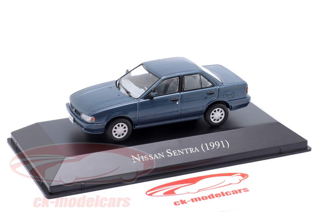Nissan Sentra year 1991 dark blue 1:43 Altaya