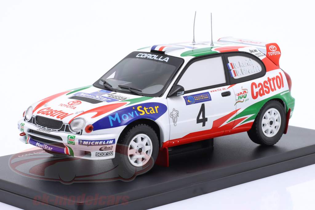 Toyota Corolla WRC #4 ganador Porcelana Rallye 1999 Auriol, Giraudet 1:24 Altaya